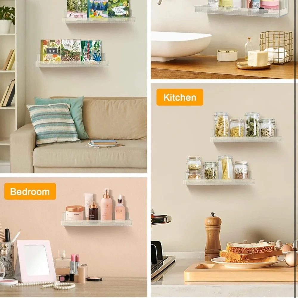 4 Pack Floating Shelves for Wall Storage